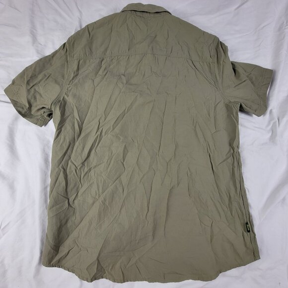 GH Bass Co Explorer Mens Large Olive Green Shirt Short Sleeve Button Down Hiking - Picture 2 of 11